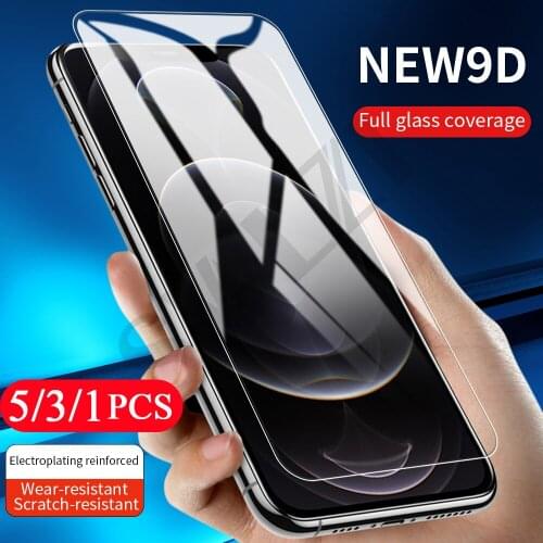5/3/1Pcs for iphone 12 Mini 11 Pro Max 8 7 6 6s Plus Tempered Glass iphone X XR XS Max SE Phone Screen Protector Protective Film
