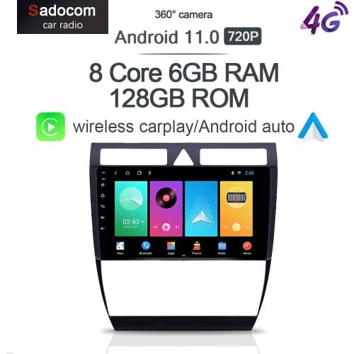 9" IPS 360 Camera Carplay 6G+128G Android 10.0 Car DVD Player GPS WIFI Bluetooth RDS Radio For Audi A6 S6 RS6 1997 1998 -2004