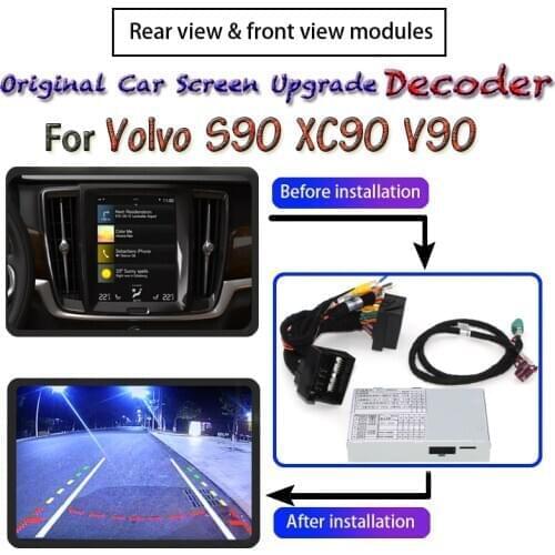 Front Rear View Camera Decoder For Volvo S90 XC90 V90 2015~2020 Interface Original Car Screen Display Upgrade Parking CAM Module