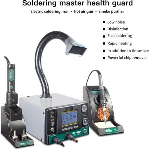DES 93 3 in 1 Soldering Station Hot Air Gun Station With Intelligent Fume Extractor High Quality Solder System for Phone Repair