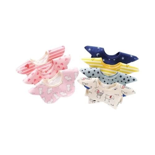 Double-sided cotton waterproof bib neonatal three-layer thick saliva towel 360 degree baby bib 0~3 years baby Girls Boys