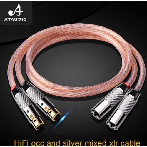 Hifi 2XLR Cable Hi-End Copper and Silver 3Pin XLR Male To Female Audio Wire For DAC DVD CD Amplifier and Speaker