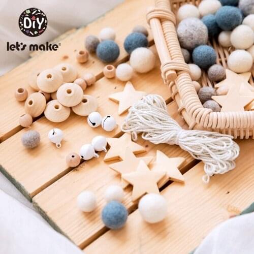 LetS Make New Born Baby Toys Baby Bed Hanging Rattles Toys Baby Toys 0-12 Months Wooden Rattle Wool Beads Soft Rattles For Kids