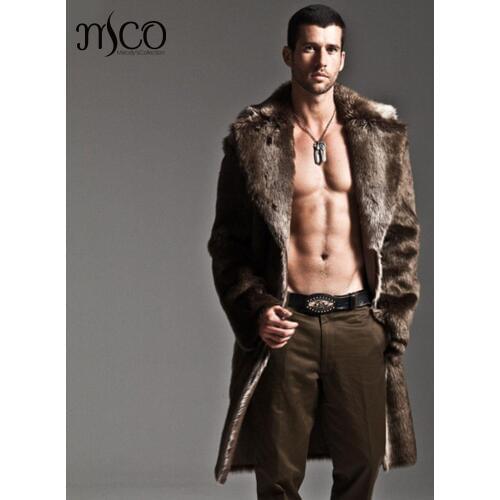 2019 Leather Jacket Mens Faux Fur Coat Long Sleeve Winter Thick Reversible Jacket Fashion Mens Overcoat Parka Plue Size 3xl