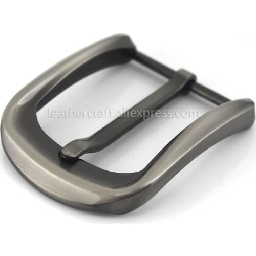 1pcs 40mm Metal Brushed Belt Buckle Men End Bar Heel Bar Single Pin Belt Half Buckle Leather Craft Belt Strap Fit 37-40mm Belt