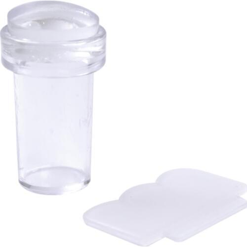 Soft Silicon Jelly Clear Refill Head Stamper Plastic Scraper Nail Stamping Tool Marshmallow Transparent Stamp Kit