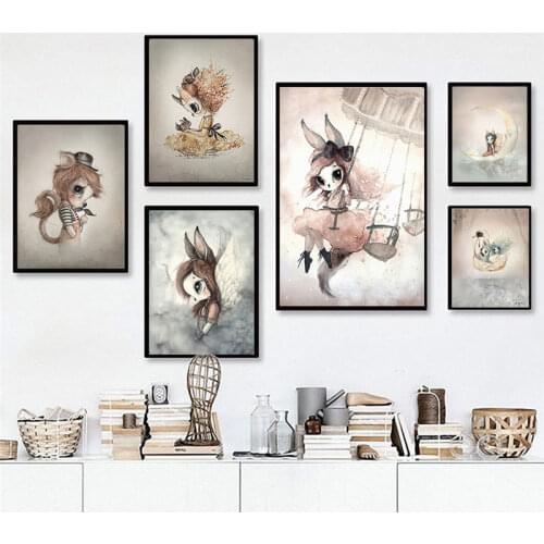 Sweet Rabbit Girls 5D DIY Diamond Painting Diamond Mosaic Embroidery Cross Stitch Kits Home Decor Art Handmade Gift