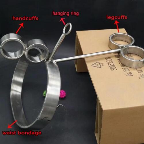 2018 New Stainless Steel Metal Bondage Hanging Frame Adult Games Hand Ankle Cuffs Slave Bdsm Products Handcuffs Waist Restraints