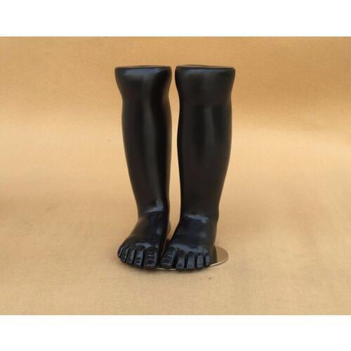 New1pair Kids Mannequin Dummy Length Display Socks Tool Plastic Children Torso Long Foot Five Open Foot With Magnets Black Color