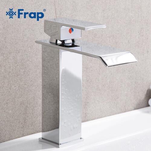 FRAP New Basin Faucet Bathroom Basin Taps Mixer Single Hole Brass Faucet Waterfall Toilet Hot and Cold Mixers Square Tap Y10143