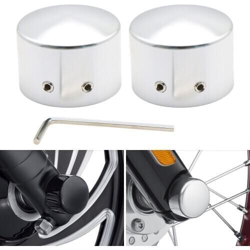 Nuoxintr Black Silver Front Axle Cap Nut Covers Fit For Harley Street Glide Road King Softail Dyna
