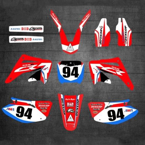 Motocross Personalised Stickers GRAPHICS Decals Kit For Honda CR125 CR250 2002 2003 2004 2005 2006 2007 2008 2009 2010 2011 2012