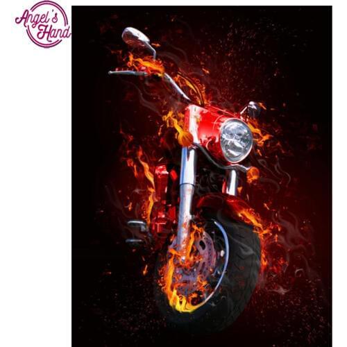 Full square diamond 5D DIY diamond embroidery Burning motorcycles diamond painting Cross Stitch Rhinestone mosaic decoration