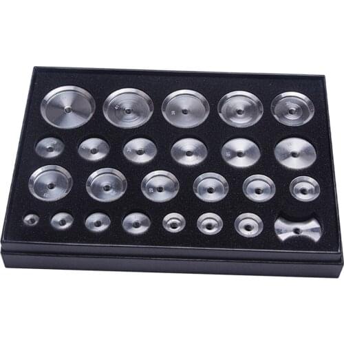 25pcs Mixed Size Watch Press Tool Watch Back Remover Closer Repair Dies