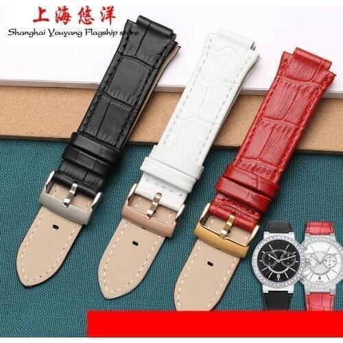 Genuine leather watchbands for 5027127 5027131 5096008 ladies fashion watch strap with silver pin buckle black pin buckle 14mm