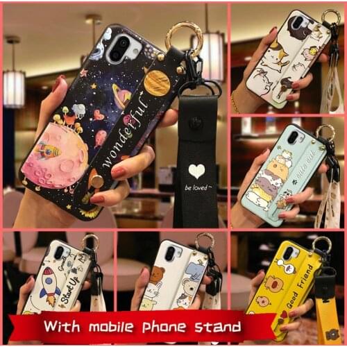 Wrist Strap For Girls Phone Case For Sharp Aquos R2/SHV42/SH-03K Back Cover Cute Phone Holder