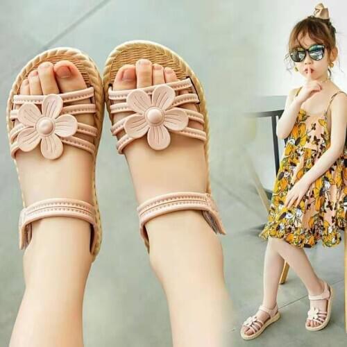 Girls Sandals Shoes 2021 Summer New Soft Princess Sandals with Flower Kids Shoes for Girls Beach Snadals