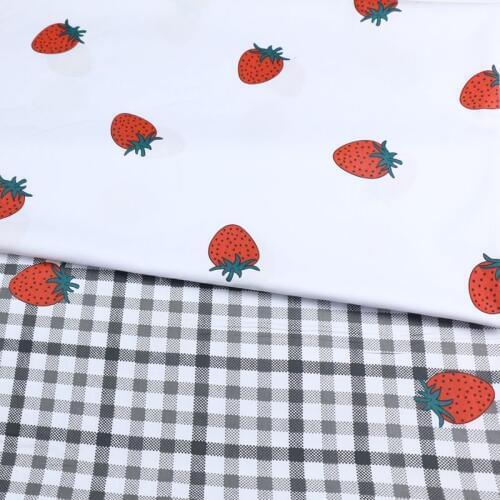 DIY Strawberry Pattern Twill Cotton Fabric Bundle Sewing Quilt fabric Crafts for Handmade Sheet Pillowcase Curtain Tablecloth