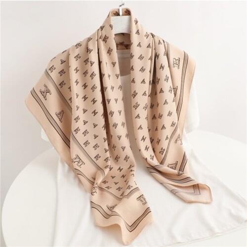 Twill Shawl Foulard New Print Headscarf Hair Wrap Hijab Neckerchief Female Headband Square Scarf For Women Ladies Bandana 2021