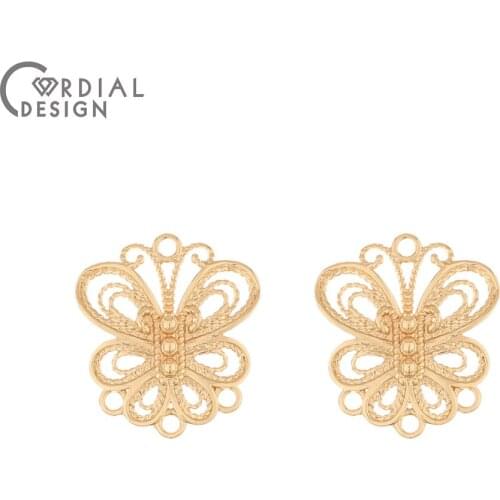 Cordial Design 100Pcs 17*19MM Jewelry Accessories/Charms/Hand Made/Copper/Connectors/Earrings Findings & Components/DIY Making