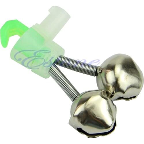 Whole New 1 pc Fishing Rod Tip Twin Bells Ring Fish Bait Alarm E56D