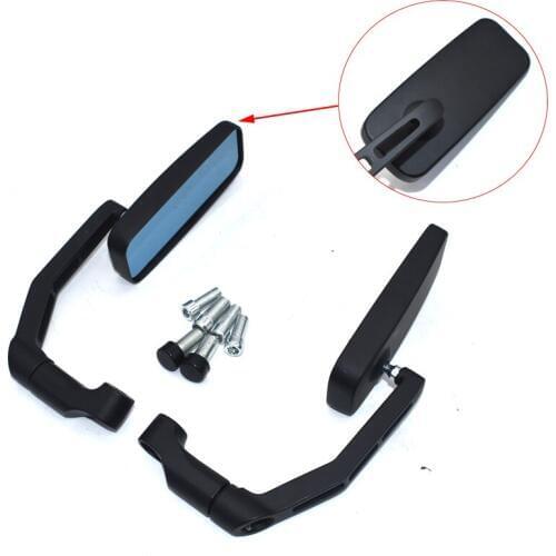 Universal Motorcycle Aluminum Rear View Black Handle Bar End Side Rearview Mirrors for Yamaha Honda Suzuki Kawasaki msx125