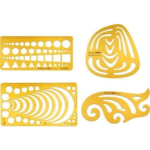 Uxcell 4pcs Curve Ruler Multi-function Comic Template Tool for Drafting Drawing 1 Set