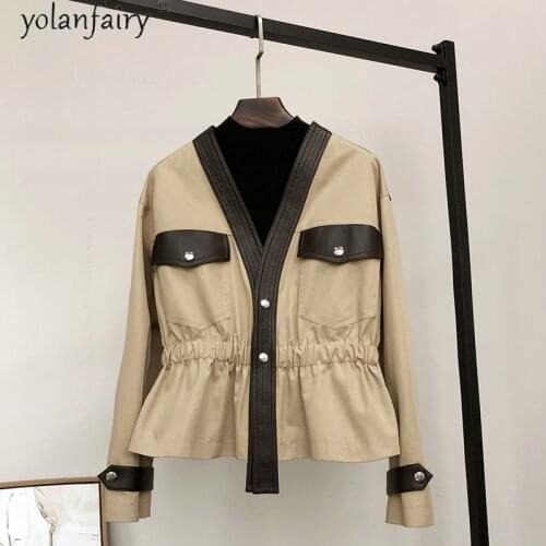 Womens Sheepskin Coat Leather Jacket Women Spring Autumn Korean Clothes Genuine Leather Coats 2021 Chaqueta Cuero Mujer KJ7044