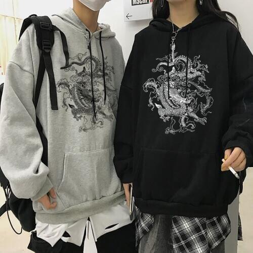 Women sweatshirt hoodie Cute Hip hop Kawaii Ullzang Harajuku Dragon Korean Funny top vintage dropshipping tee print punk clothes