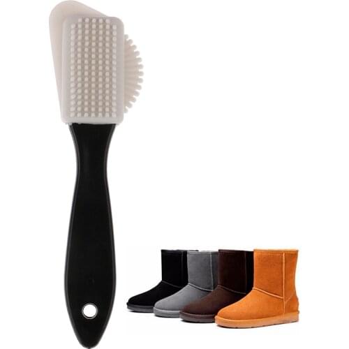 1Pc 3 Side Shoe Brush Black Cleaning Brush For Suede Nubuck Boot Shoes Shape Shoe Cleaner Wholesale Boot Leather Shoes Cleaner