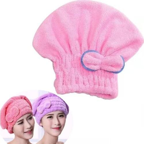 1PC Dry Hair Cap Speed Up Water Absorption and Quick-drying Thickened Shower Cap Coral Fleece Towel Headscarf Women Headscarves