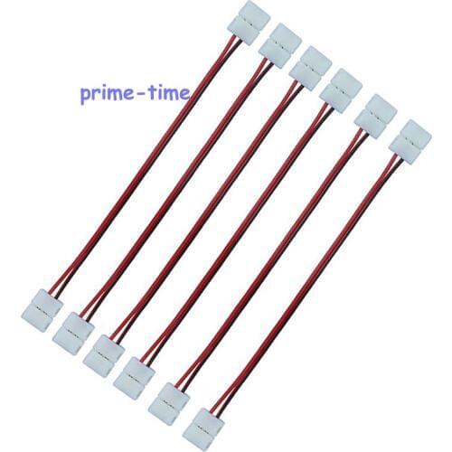 10pcs 10mm 2PIN Strip to Strip PCB Connector Adapter with 15cm Cable For 10mm PCB 5050 5630 5730 Single Color LED Strip