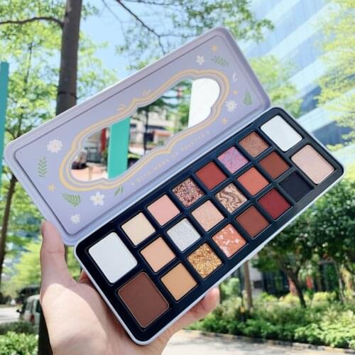 18-Color Eyeshadow Box Multi-Color Mashed Potatoes Pearly Matte Girl Tin Box Eyeshadow Tray