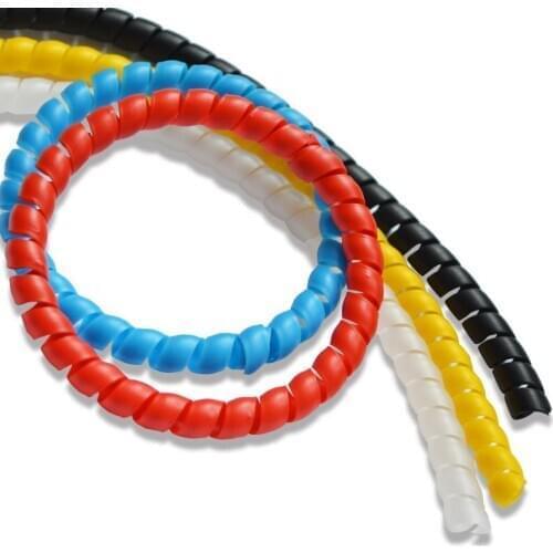 2M 10mm New Spiral Wrap Sleeving Tube Flame Retardant Cable Protective Sleeve Band Winding Pipe Wire Sleeves