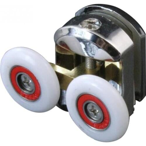 2pcs/set Shower Rooms Sliding Door Rollers Bath Cabins Runners Pulleys 25MM Easy Glide Screw Cover Caps Double Wheels