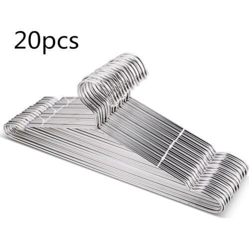 20pcs/lot 42cm Stainless Steel Strong Metal Wire Hangers, Coat Hanger, Standard Suit Hangers, Clothes Hanger