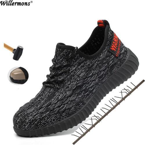 2021 Plus Size Mens Breatable Steel Toe Cap Protective Work Shoes Short Boots Men Puncture Proof Safety Indestructible Shoes