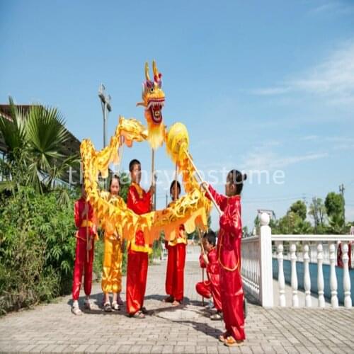 5.5M 6 kid CHINESE DRAGON DANCE gold-plated Folk Festival Celebration Costume loong costume