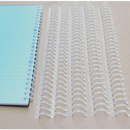 5pcs 30hole Soft Coil Loose-leaf Binding Strip A4 A5 B5 Notebook Transparent Loose-leaf Ring Removable Binding Ring Plastic Clip