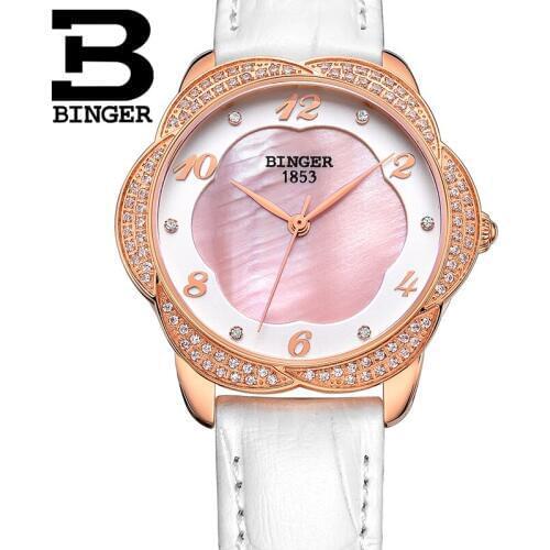BINGER Ladies Watch With Leather Strap