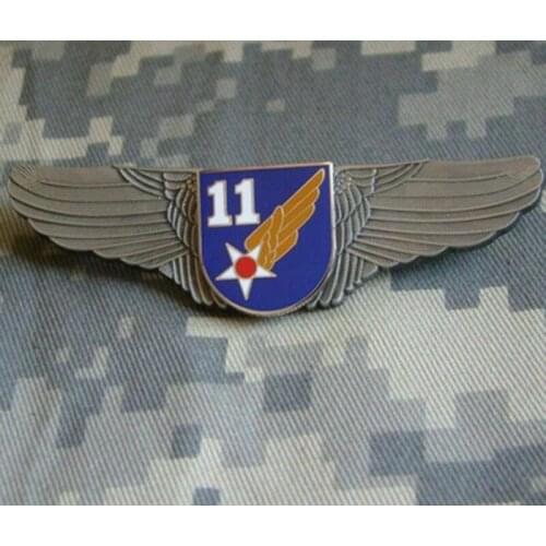 WWII 11th Aaf Army Air Force Usaf Military Pilot Wing Badge Insignia Metal Pin Military Store
