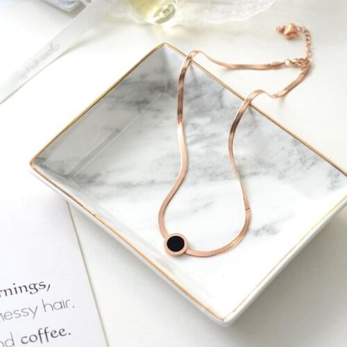Titanium Steel Rose Gold Snake Chain Roman Number Necklace Fashion Party Jewelry For Women Christmas Gifts drop ship