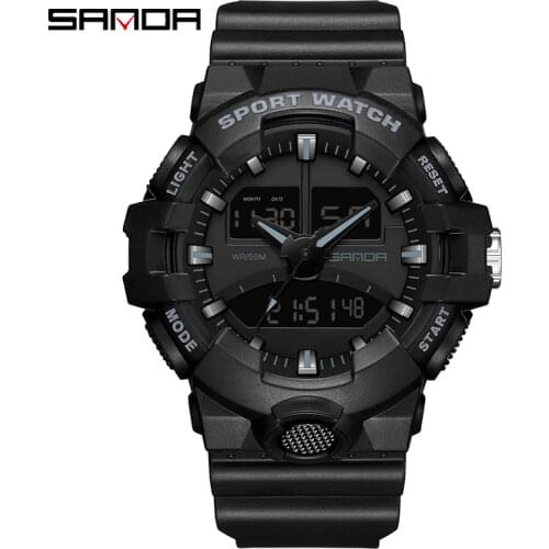 SANDA 2021 New Brand G Style Watch LED Mens Fashion Military Watch Shockproof and Waterproof Digital Hipster Quartz Watch 3099