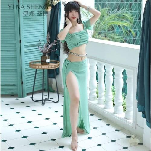Belly Dance Costume Female Elegant Short Top Practice Clothes Suit Summer Oriental Dancing Shirt Long Skirt Performance Clothing