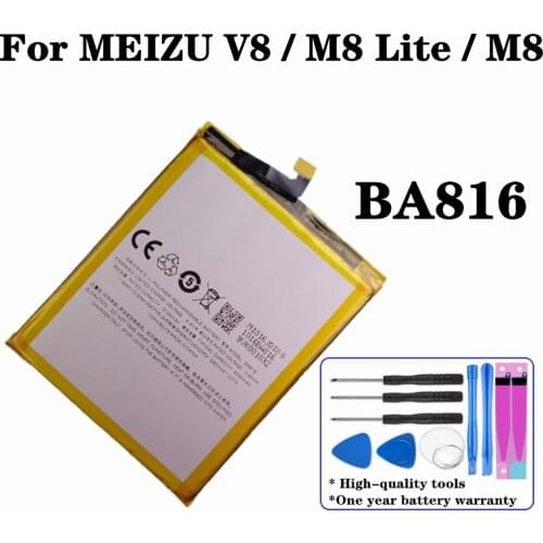 For Meizu V8 / M8 Lite / M8 Battery BA816 3000mAh Mobile Phone Battery High Quality Replacement Batteries + Tools
