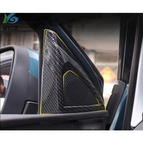 For Peugeot 3008 GT 2017 2018 Carbon fiber Front Door Window Inner Triangle A Colum Cover Sticker Trim Decoration Accessories
