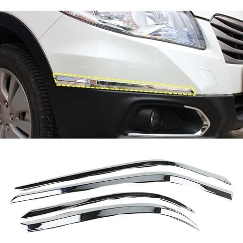 For Suzuki S-cross scross SX4 2014 2015 2016 2017 car body front back side bumper corner protection styling ABS chrome trim lamp