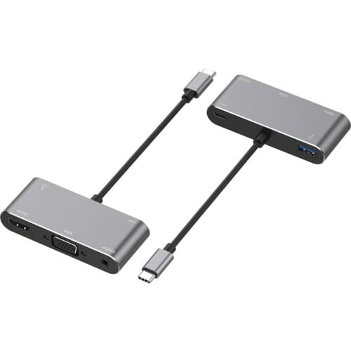 Type-C To HDMI VGA Hub Three In One Docking Station Usb-C For Apple Xiaomi Notebook To Projector Mobile Phone docking station