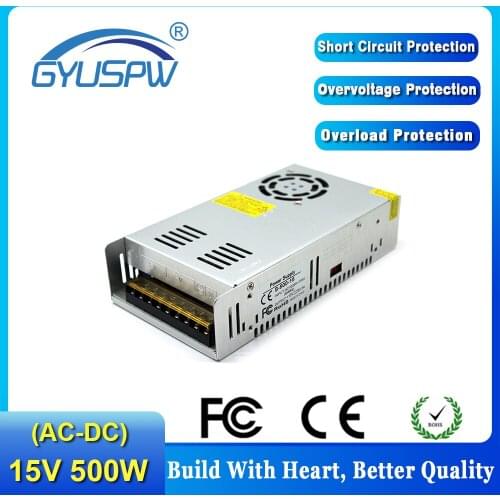 Switching power supply Transformer 110V 220V AC to DC15V 33.3A 500W Power Adapter for 3D Printer Led Lighting CCTV Motor