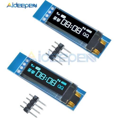 0.91 inch OLED Module 0.91" 128X32 White Blue LCD LED Display Module IIC Communicate 4PIN SSD1306 Driver IC For Arduino 3.3V 5V
